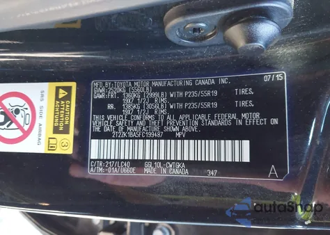 2015 Lexus Rx 350 z USA, uszkodzony, nr VIN 2T2ZK1BA5FC199487